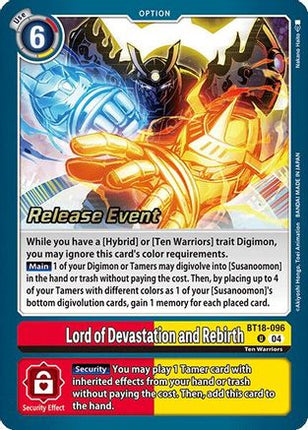 Lord of Devastation and Rebirth [BT18-096] [Release Special Booster 2.0 Celebration Event Cards] Foil