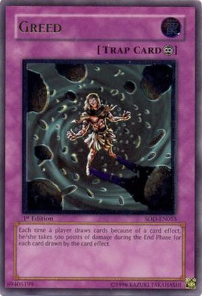 Greed (UTR) (Ultimate Rare) [SOD-EN055] Soul of the Duelist 1st Edition