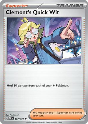 Clemont's Quick Wit - 167/191 [SV08: Surging Sparks] Reverse Holofoil
