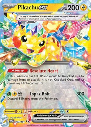 Pikachu ex - 057/191 [SV08: Surging Sparks] Holofoil