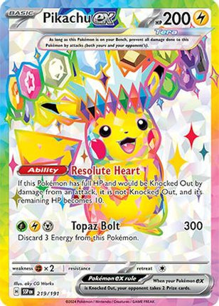 Pikachu ex - 219/191 [SV08: Surging Sparks] Holofoil