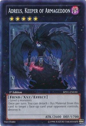 Adreus, Keeper of Armageddon (Rare) [BP01-EN030] 1st Edition