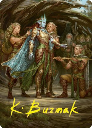 Lathril, Blade of the Elves Art Card (48/54) (Gold-Stamped Signature) [Art Series: Foundations]