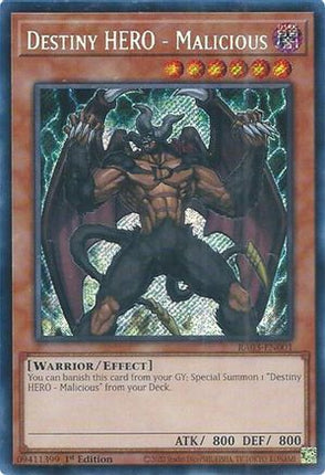 Destiny HERO - Malicious  [RA03-EN001] Secret Rare 1st Edition