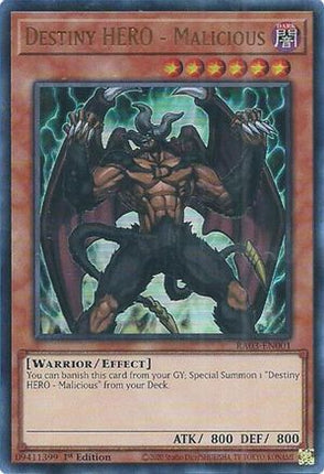 Destiny HERO - Malicious  [RA03-EN001] Ultra Rare 1st Edition