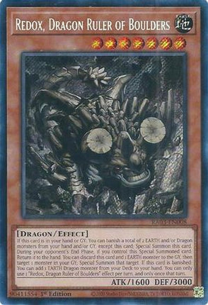 Redox, Dragon Ruler of Boulders  [RA03-EN008] Secret Rare 1st Edition