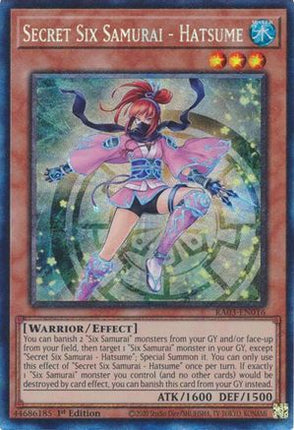 Secret Six Samurai - Hatsume  [RA03-EN016] Collector's Rare 1st Edition