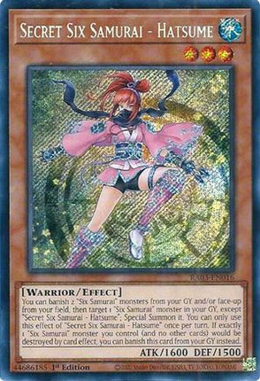 Secret Six Samurai - Hatsume  [RA03-EN016] Secret Rare 1st Edition