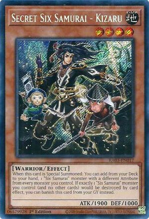 Secret Six Samurai - Kizaru  [RA03-EN017] Secret Rare 1st Edition