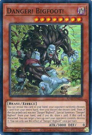 Danger! Bigfoot! [RA03-EN019] Super Rare 1st Edition