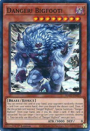 Danger! Bigfoot! (Alternate Art) [RA03-EN019] Super Rare 1st Edition