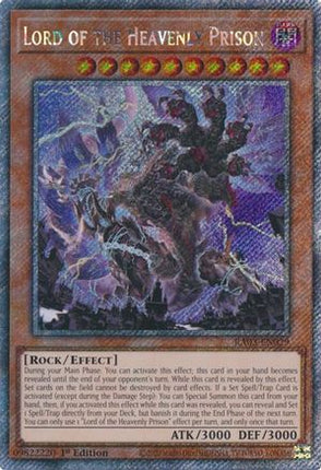 Lord of the Heavenly Prison  [RA03-EN029] Platinum Secret Rare 1st Edition