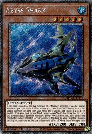 Abyss Shark  [RA03-EN030] Platinum Secret Rare 1st Edition