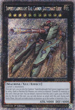Superdreadnought Rail Cannon Juggernaut Liebe  [RA03-EN041] Platinum Secret Rare 1st Edition