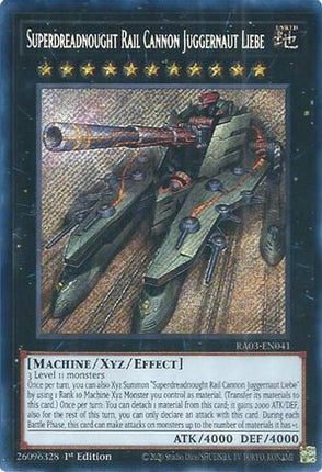 Superdreadnought Rail Cannon Juggernaut Liebe  [RA03-EN041] Secret Rare 1st Edition