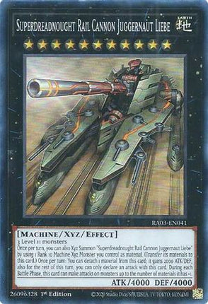 Superdreadnought Rail Cannon Juggernaut Liebe [RA03-EN041] Super Rare 1st Edition