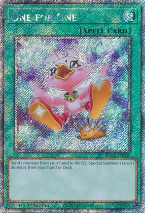 One for One (Alternate Art) [RA03-EN056] Platinum Secret Rare 1st Edition