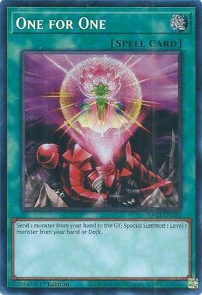 One for One  [RA03-EN056] Secret Rare 1st Edition