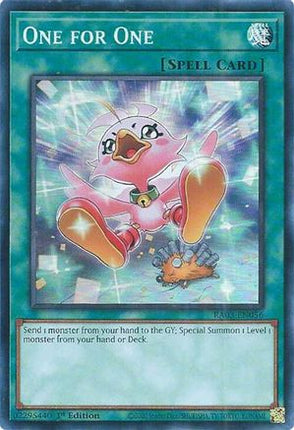 One for One (Alternate Art) [RA03-EN056] Super Rare 1st Edition