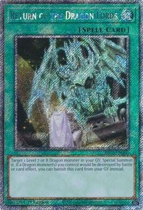 Return of the Dragon Lords  [RA03-EN060] Platinum Secret Rare 1st Edition