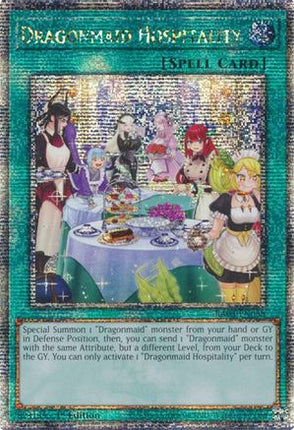 Dragonmaid Hospitality (Alternate Art) [RA03-EN068] Quarter Century Secret Rare 1st Edition