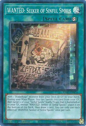 WANTED: Seeker of Sinful Spoils [RA03-EN074] Super Rare 1st Edition