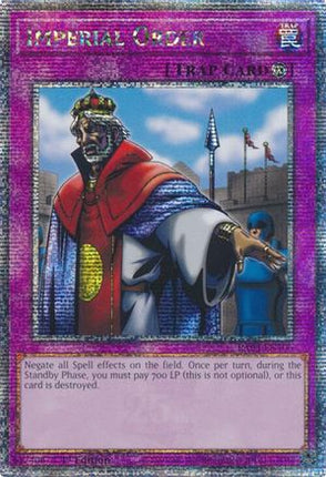 Imperial Order  [RA03-EN106] Quarter Century Secret Rare 1st Edition