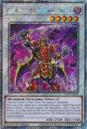 Legendary Six Samurai - Shi En  [RA03-EN250] Platinum Secret Rare 1st Edition