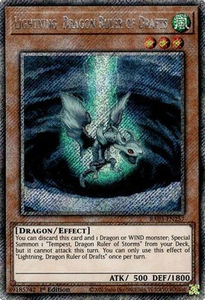 Lightning, Dragon Ruler of Drafts  [RA03-EN257] Platinum Secret Rare 1st Edition