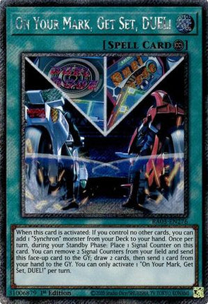 On Your Mark, Get Set, DUEL!  [RA03-EN276] Platinum Secret Rare 1st Edition