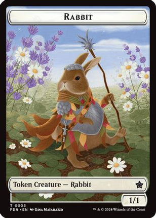 Rabbit // Soldier Double-Sided Token [Foundations] Foil