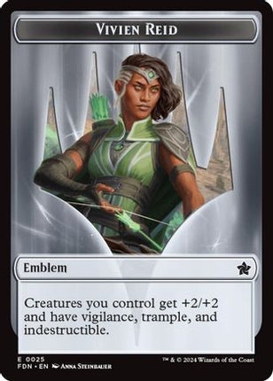 Emblem - Vivien Reid // Elf Warrior Double-Sided Token [Foundations]