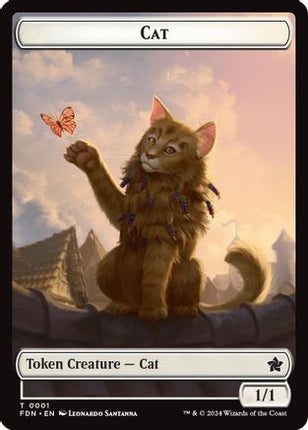 Cat (0001) // Cat (0002) Doubled-Sided Token [Foundations] Foil