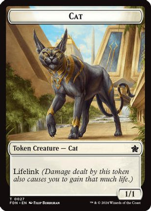 Cat (0027) // Phyrexian Goblin Double-Sided Token [Foundations]