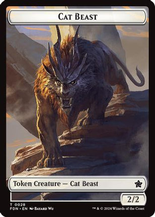 Cat Beast // Dragon (0017) Double-Sided Token [Foundations]