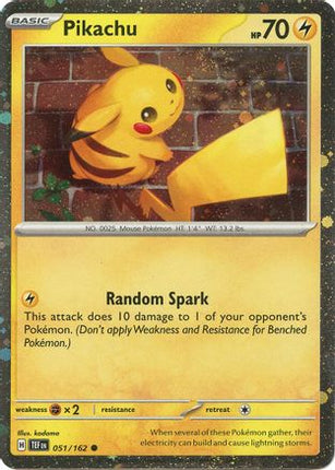 Pikachu - 051/162 (Cosmo Holo) [Miscellaneous Cards & Products] Holofoil