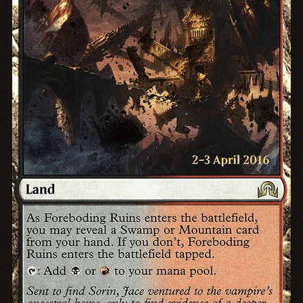 Foreboding Ruins [Shadows over Innistrad Promos] Prerelease Foil