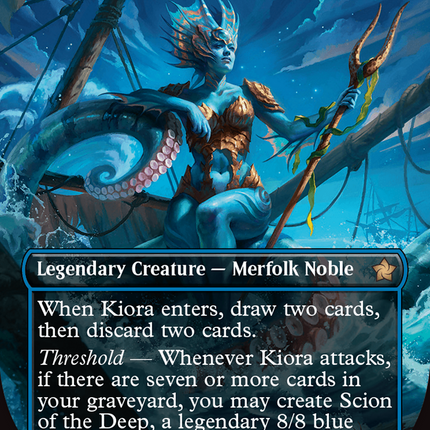 Kiora, the Rising Tide (Borderless) [Foundations] Foil