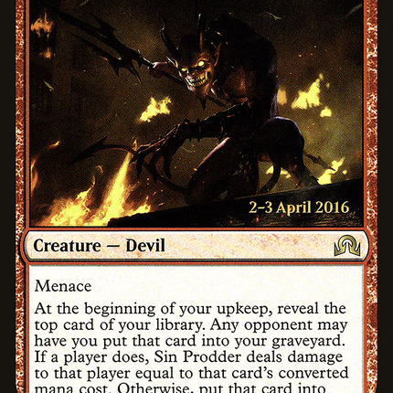 Sin Prodder [Shadows over Innistrad Promos] Prerelease Foil