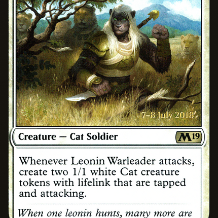 Leonin Warleader [Core Set 2019 Promos] Prerelease Foil