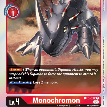 Monochromon [BT5-012] (ST-11 Special Entry Pack) [Battle of Omni Promos]