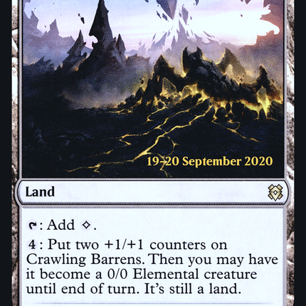 Crawling Barrens [Zendikar Rising Promos] Prerelease Foil