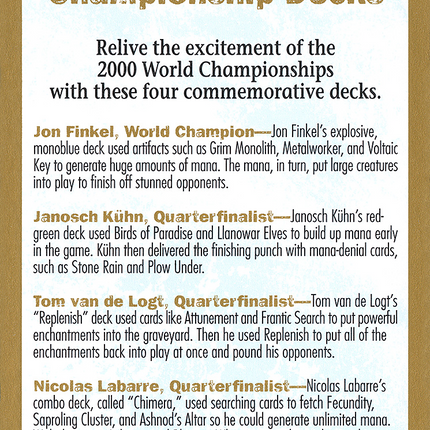 2000 World Championships Ad [World Championship Decks 2000]