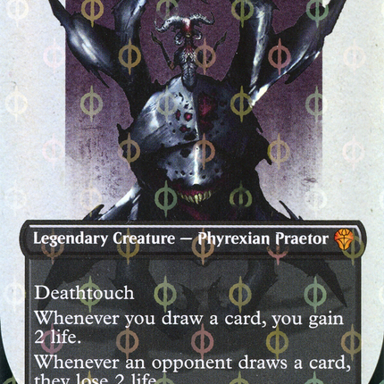 Sheoldred, the Apocalypse (Borderless) [Dominaria United] Step-and-Compleat Foil