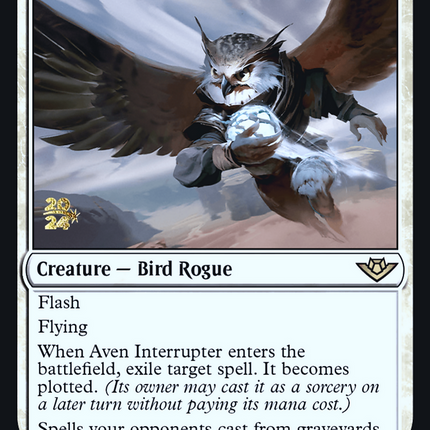 Aven Interrupter [Outlaws of Thunder Junction Promos] Prerelease Foil