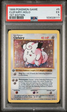 1999 Pokemon Game Clefairy-Holo 1st Edition PSA EX 5