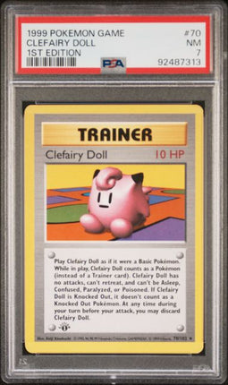 1999 Pokemon Game Clefairy Doll #70 1st Edition PSA NM 7