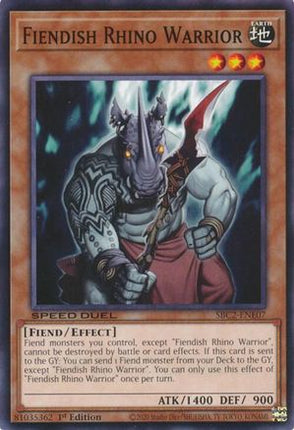 Fiendish Rhino Warrior [SBC2-ENE07] Common / Short Print 1st Edition