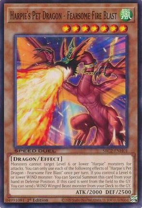 Harpie's Pet Dragon - Fearsome Fire Blast [SBC2-ENH01] Common / Short Print 1st Edition