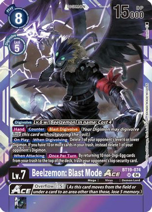 Beelzemon: Blast Mode ACE [BT19-074] [Release Special Booster 2.5] Foil